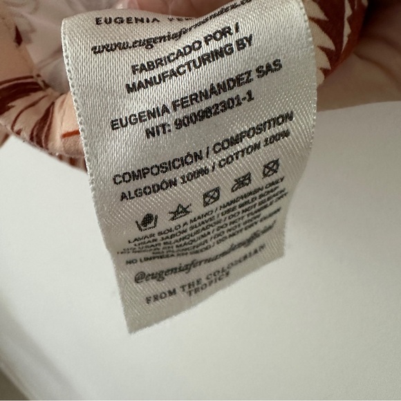 Eugenia Fernández 100% Cotton Tie-Shoulder Blouse Size 10 - Picture 7 of 8